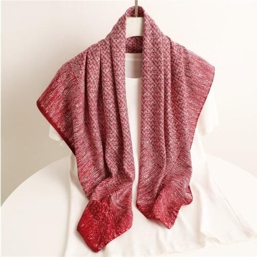 Twill Plaid Satin Silk Scarf Women Square Hijab Neckerchief Fashion Shawls And Bag Wrap Bandana Ladies Headband Fouland 90*90cm