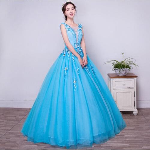 Blue deep v neck sexy embroidery luxury medieval dress ball gown siss princess Gown queen Cosplay Victorian Belle ball