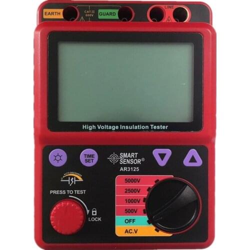 Smart Sensor AR3125 500~5000V Megohmmeter High Voltage Insulation Resistance Tester Megger