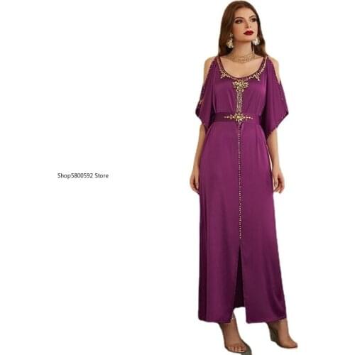 Vestidos De Fiesta 2021 Abaya Plus Size Long Satin Sexy Muslim Dress Party Evening Dresses For Women Clothing Robe Longue Femme