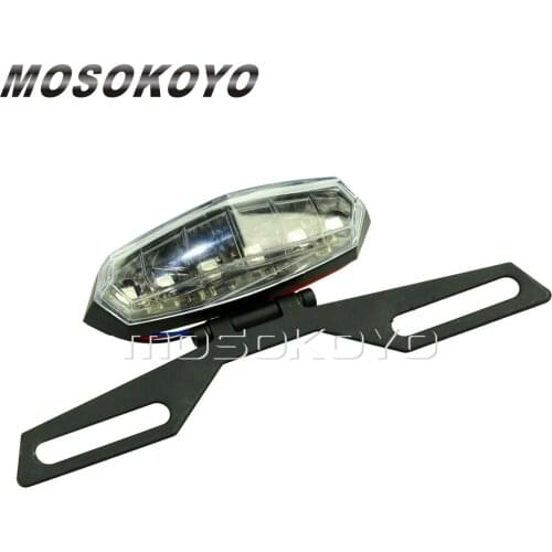 Clear Universal 6PCS LED Stop Taillight Motorbike Rear Fender Brake Light For Yamaha Honda Suzuki Chopper Taillights