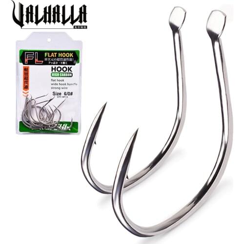 VALHALLA 10pcs Barbed Carp Fishing Hooks 1/0-2/0-3/0-4/0-5/0# Slow Pitch Jigging Fishhooks High Carbon Steel Single Hook Tackle