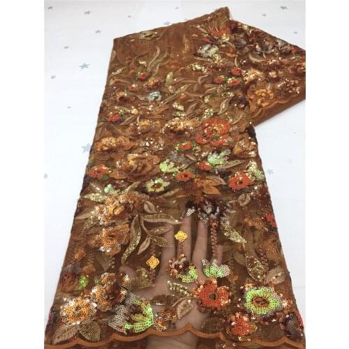 2020 Latest Sexy French Embroidered Tulle Lace Africa Sequins Mesh Lace Fabric Sewing For Party Wedding Dress Crafts Top Quality