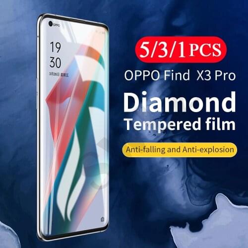 5-1Pcs UV Glass for OPPO Find X X2 X3 Reno 3 4 5 pro plus 5G phone screen protector tempered glass HD protective film smartphone