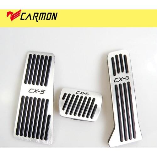 No Drill Aluminum Car Accelerator Gas Brake Pedal Footrest Pedal Plate Cover AT For Mazda CX-5 2013 2014 2015 2016 2017 2018