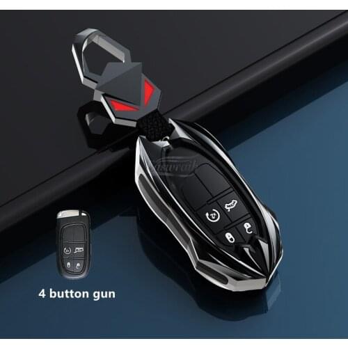 Car Galvanized Alloy Key Case Cover Holder For Jeep Grand Cherokee Compass Patriot Renegade For Dodge Challenger Journey