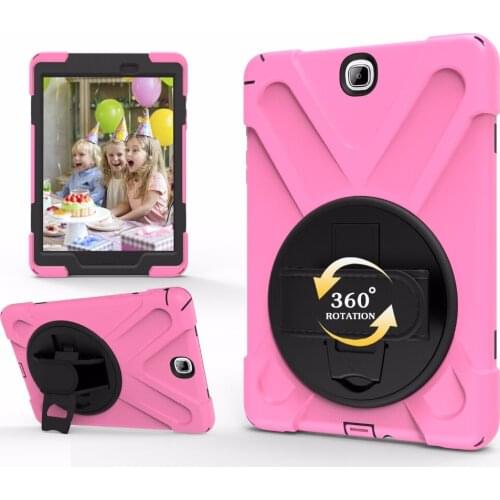 Case For Samsung Tab A 9.7 T550 T555 Kids Safe Shockproof Heavy Duty Silicone Hard Cover Hand Belt For Samsung Galaxy T550 Cover