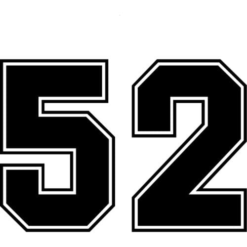 CS-10212# Vinyl Decal Number 52 Car Sticker Waterproof Auto Decors on Truck Bumper Rear Window