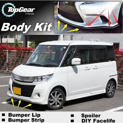 Bumper Lip Deflector Lips For Suzuki Palette Front Spoiler Skirt For TopGear Friends Car Tuning View / Body Kit / Strip