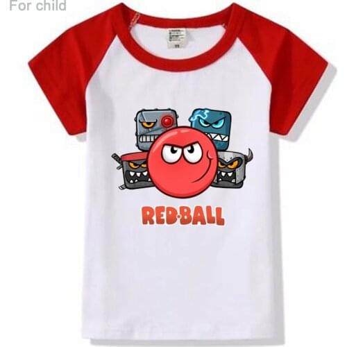 Raglan t shirt for kids Red Ball 4 o-neck Tshirt summer boys cotton tee-shirt fashion t-shirt for children birthday gift