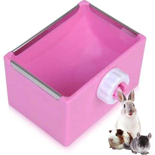Small Animal Hamster Feeder Hedgehog Rabbits Feeding Bowl Plastic Fixed Square Feeder For Ferret Squirrel Rats Cage Accessories