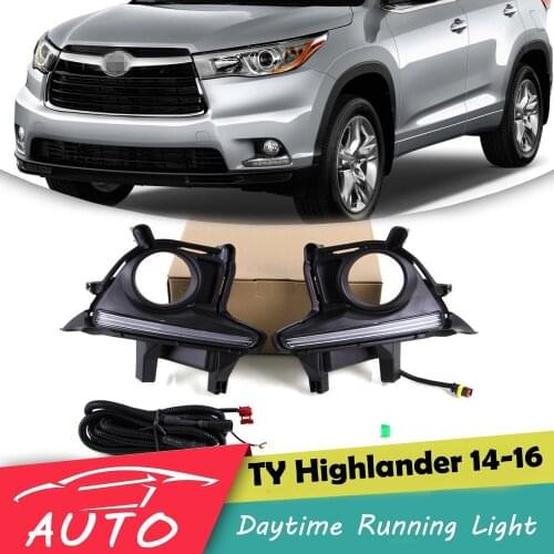 DRL For Toyota Highlander 2014 2015 2016 LED Daytime Running Light Fog Lamp