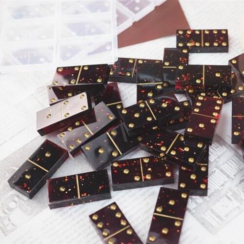 Dominoes Crystal Resin Casting Mold DIY Epoxy Dominoes Games Toys Crafts Handmade Silicone Mould Jewelry Making Tool