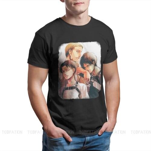 Attack On Titan Eren Mikasa Levi Anime Original TShirts Heroes Personalize Homme T Shirt Funny Clothing 6XL
