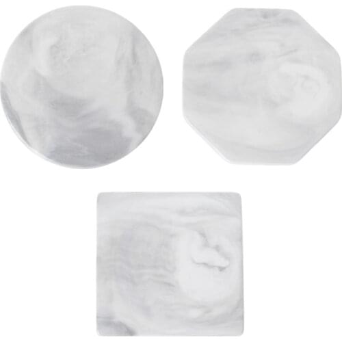 Marble Grain Plating Ceramic Coaster Cup Mats Desktop Non-slip Home Decorations AXYC