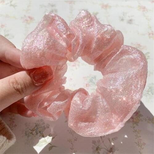 Fashion Women Silk Scrunchie Elastic Handmade Multicolor Hair Band Ponytail Holder Headband Hair Rope Hair Accessories