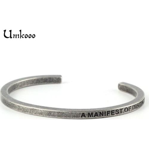 New Arrival Engraved Letter Stainless Steel Bracelet Men Cuff Bracelets Titanium Steel Jewelry Bangle Wholesale