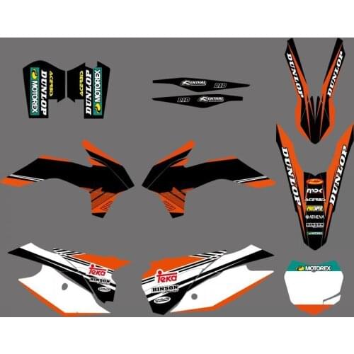 NEW STYLE TEAM GRAPHICS WITH MATCHING BACKGROUNDS FOR KTM SX XC SXF SXF XCW 125 150 200 250 300 350 450 500 2013-2015