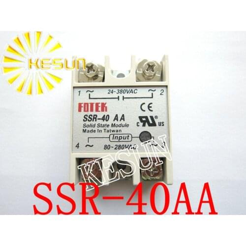 SSR-40AA SSR-40 AA 40A 80-280V AC TO 24-380V AC AC-AC Single Phase Solid State Relay x 10PCS
