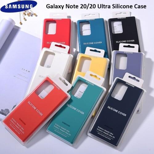 Original Samsung Note 20 Liquid Silicone Case Soft Touch Phone Back Cover Shell For Galaxy Note 20 Ultra Full Protective Housing