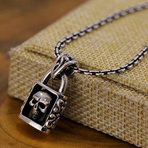 S925 Sterling Silver Vintage Round Buckle Cross Chain Necklace Woman men Thai Silver fashion Close Round Chian Necklace jewelry