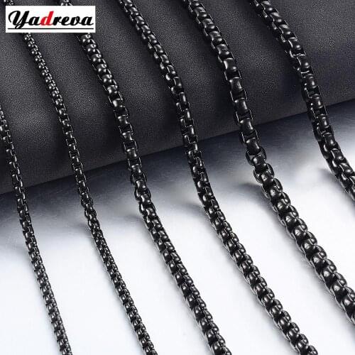 Stainless Steel Necklace Chain Waterproof Round Black Chain Chain Men And Women Gift Jewelry 2mm-5mm Width