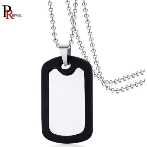 Military Necklaces Stainless Steel Dog Tags with Black Silencers Free Ball Chain 24"