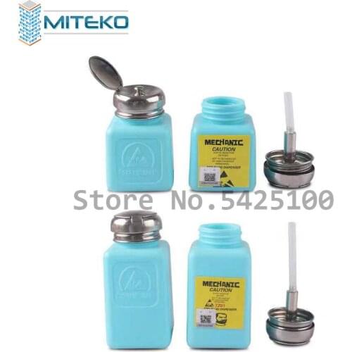 Plastic Liquid Alcohol Bottle Anti-static Refillable Container Air Pump for Mobile Phone Motherboard Cleaning 180/250ML