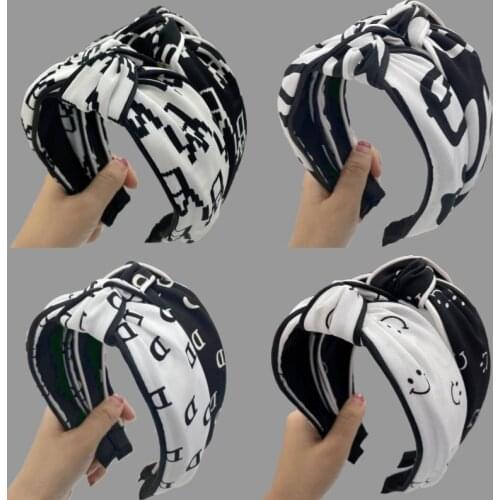 Exquistie Women Wide Sponge Press Headband Popular Christmas Print Cloth Hairband for Lady Girls Headwear Headpiece Accessories