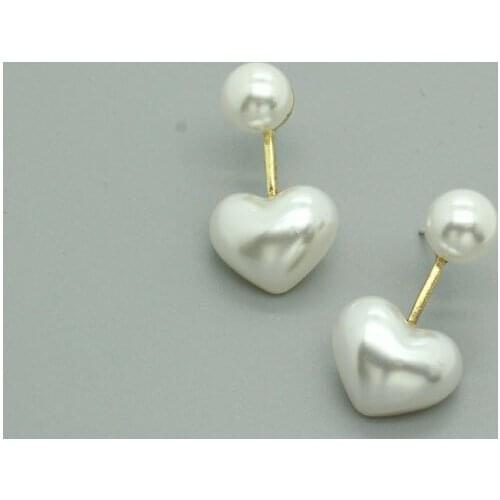 Simple Vintage Resin Heart Stud Earrings For WomenS Gift Jewelry Fashion Smooth Metal Geometric Pierced Earrings JE97-T1