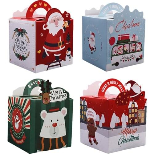 Christmas Gift Boxes Christmas Apple Box Kids Gifts Bag Christmas Gift Box Portable Stylish And Portable Santa Claus Candy Box