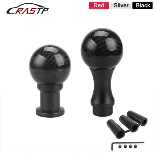 3 Colour Carbon carbon fiber knob Aluminum Manual Transmission Aluminum Gear Racing Shift Knob 100/80mm Shifter Knob RS-SFN080