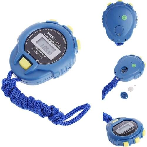 Handheld Digital LCD Sports Stopwatch Chronograph Counter Timer w/Strap