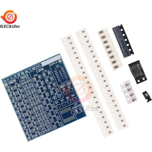 SMT SMD Component Welding Practice Board Soldering DIY Kit Resitor Diode Transistor By start Learning Electronic 5V