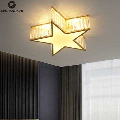 Decroation Modern Led Chandelier Brass Body Ceiling Chandelier Craystal Lights for Living room Bedroom Dining room Kitchen Lamps