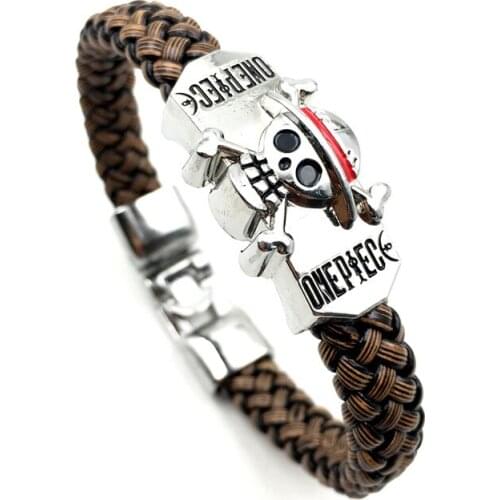 Vintage Men Bracelet Classical Anime Jewelry ONE Piece Logo Bangles For Fans Gifts Wholesale 10pcs/lot