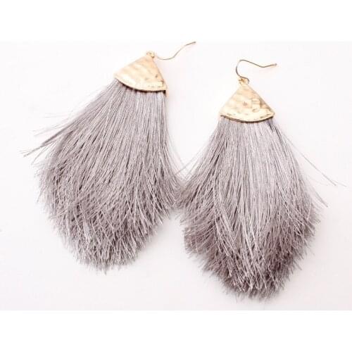 ZDMXJL 2020 New Women Fashion Bohemian Tassel Long Earrings Fabric Drop Earrings For Women Lady Supplies for jewelry wholesale