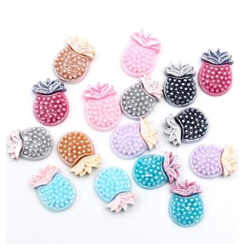 100Pcs Mixed Pineapple Resin Crafts Christmas Decoration Flatback Cabochon Embellishment For Scrapbook DIY Accessories