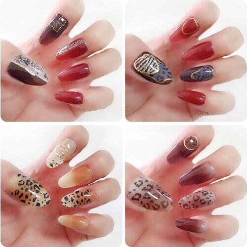 12tips/sheet Fashion Nail Decals Decorations WaterFlower Gradient Sliders Paper Nail Art Decor 3D Nail Art Stickers New Designs