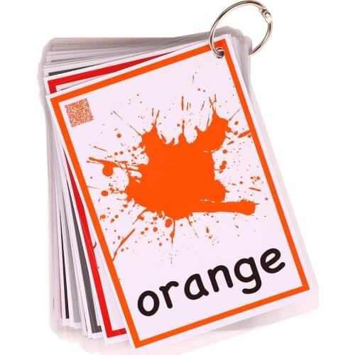 12pcs Color Flash Cards For Kids Baby English Learning Cards Kindergarten Early Educational Cognitive Toys