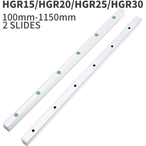 2pc 100 -1150mm HGR15 HGR20 HGR25 HGR30 Square Linear Guide Rail for HIWIN Slide Block Carriages HGH20CA CNC Router Engraving