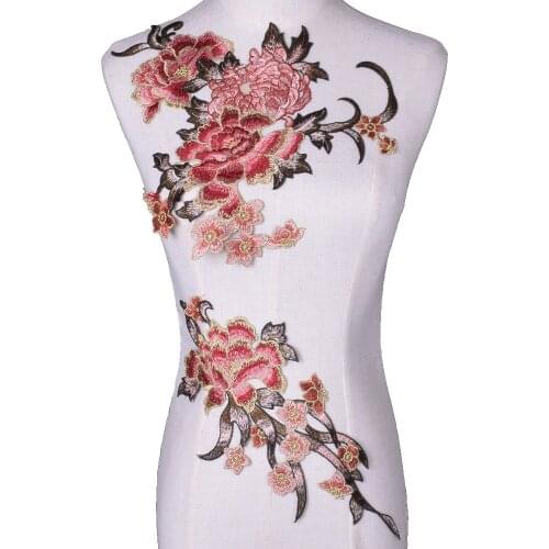 2Pcs/Set Embroidery Patch For Clothing Flower Sticker Embroidered Appliques Sew On Parche