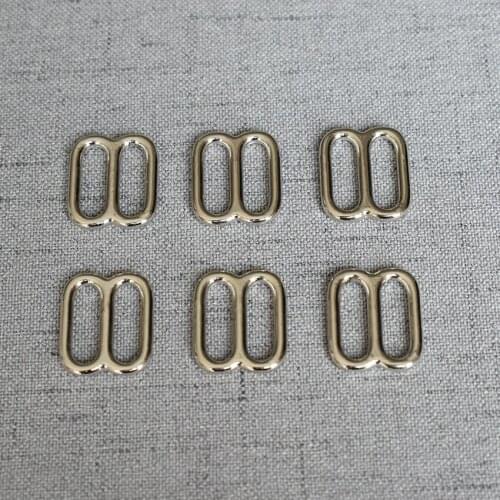 20 pcs Silver 15mm Metal Tri Glide Slide Adjusters Use for DIY Bag Strap Buckles Leather Belt Craft of Loop Ring Accessories