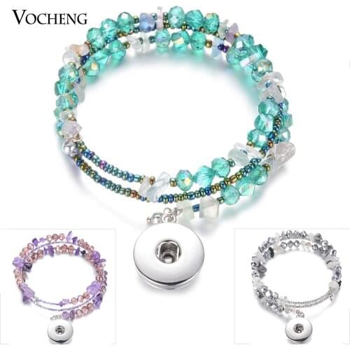 2019 Newest Gingersnaps Jewelry Vocheng Crystal Snap Bracelet 4 Colors Interchangeable Bracelets Fit 18mm Snap Charms NN-711