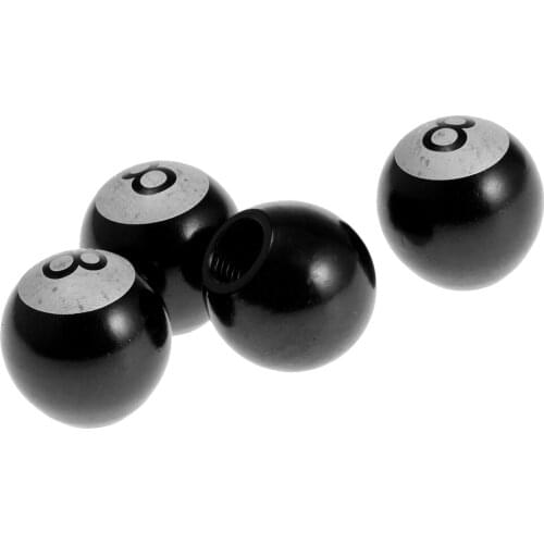 4x 8 Ball Style Universal Motor Car Wheel Tire Air Valve Stems Cap Dust Cover Caps Black