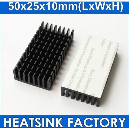 10pcs 50x25x10mm CPU Radiator Heatsink With Thermally Conductive Adhesive Tape