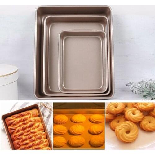 9''11''13 inch Gold Non-stick Square Cakes Molds 3 Style Square Cake Baking Pan Bakeware Loaf Pan Bake Mould Kitchen Cake Tools