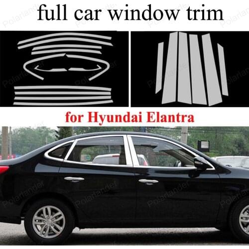 For H-yundai Elantra Exterior Accessories Stainless Steel with center pillar full Window Trim Decoration Strip
