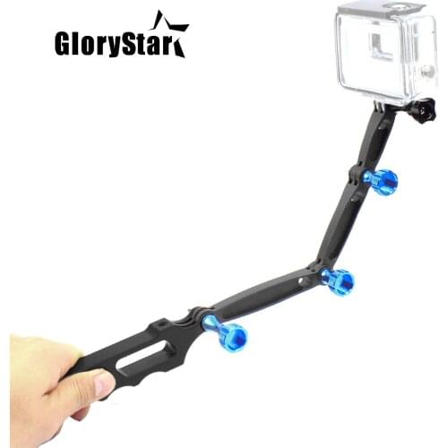 Aluminum Selfie Stick Extension Arm Screw Tripod Mount Holder Tactical Grip for Gopro Hero 5 4 3 3+/SJCAM/Xiaoyi/Gitup Camera