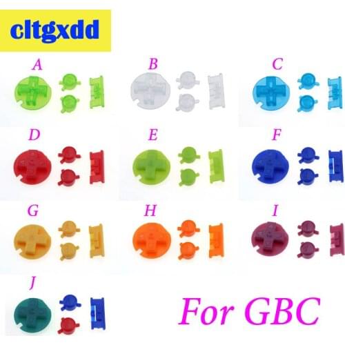 Cltgxdd Plastic Power ON OFF Controller Buttons Keypads for Gameboy Color GBC Colorful Buttons for GBC D Pads A B Buttons